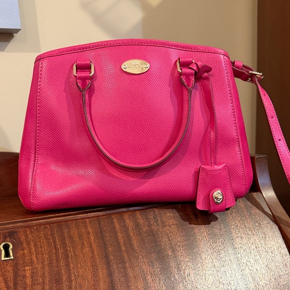 Coach Fuchsia Leather Satchel - Picture 1 of 4